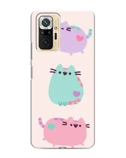 Чехол для Xiaomi Redmi Note 10 Pro с картинкой «Pusheen трио»
