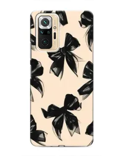 Чехол для Xiaomi Redmi Note 10 Pro с картинкой «Паттерн черные банты»