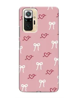 Чехол для Xiaomi Redmi Note 10 Pro с картинкой «Сердца и банты»