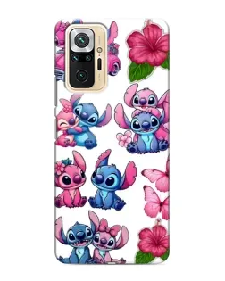 Чехол для Xiaomi Redmi Note 10 Pro с картинкой «Стикеры Stitch и Angel»