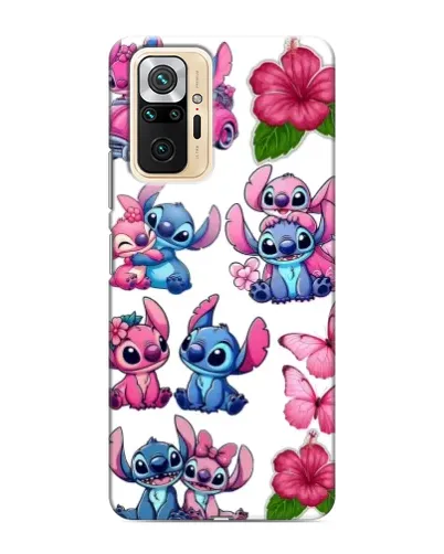 Чехол для Xiaomi Redmi Note 10 Pro с картинкой «Стикеры Stitch и Angel»