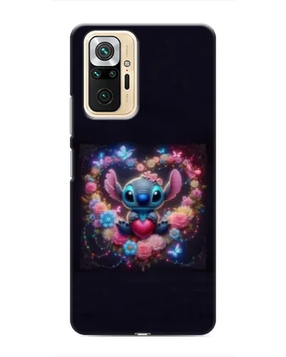 Чехол для Xiaomi Redmi Note 10 Pro с картинкой «Stitch в цветах»