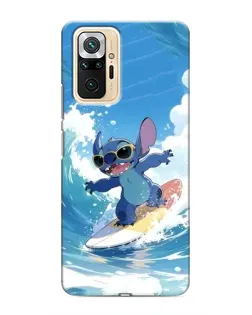 Чехол для Xiaomi Redmi Note 10 Pro с картинкой «Стич на волне»