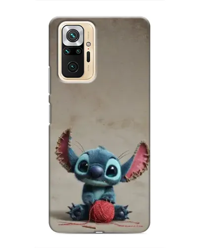 Чехол для Xiaomi Redmi Note 10 Pro с картинкой «Стич на коричневом фоне»