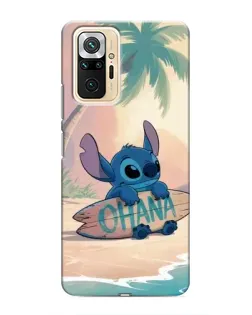 Чехол для Xiaomi Redmi Note 10 Pro с картинкой «Стич на серфе»