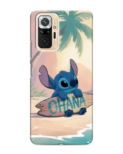 Чехол для Xiaomi Redmi Note 10 Pro с картинкой «Стич на серфе»