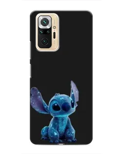 Чехол для Xiaomi Redmi Note 10 Pro с картинкой «Стич на черном»