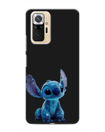 Чехол для Xiaomi Redmi Note 10 Pro с картинкой «Стич на черном»