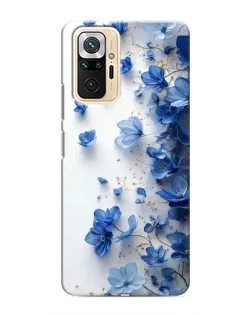 Чехол для Xiaomi Redmi Note 10 Pro с картинкой «Голубой цветочный каскад»