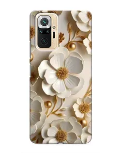 Чехол для Xiaomi Redmi Note 10 Pro с картинкой «Белие бумажние  цвети»