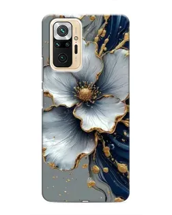 Чехол для Xiaomi Redmi Note 10 Pro с картинкой «Белый цветок и золотой флюид»