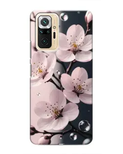 Чехол для Xiaomi Redmi Note 10 Pro с картинкой «Нежная сакура и капли»