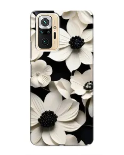Чехол для Xiaomi Redmi Note 10 Pro с картинкой «Объемные белые цветы»