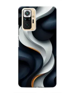 Чехол для Xiaomi Redmi Note 10 Pro с картинкой «Объемные черно-белые ленты»