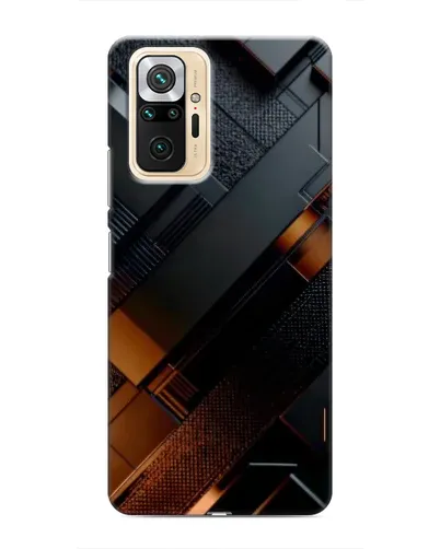 Чехол для Xiaomi Redmi Note 10 Pro с картинкой «Черные геометрические блоки»