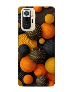 Чехол для Xiaomi Redmi Note 10 Pro с картинкой «Объемные оранжевые сферы»