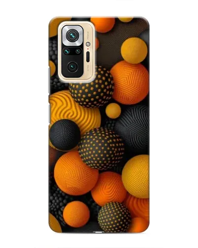 Чехол для Xiaomi Redmi Note 10 Pro с картинкой «Объемные оранжевые сферы»