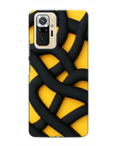 Чехол для Xiaomi Redmi Note 10 Pro с картинкой «Черное желтое переплетение»