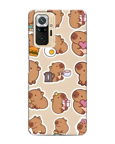 Чехол для Xiaomi Redmi Note 10 Pro с картинкой «Капибары паттерн»