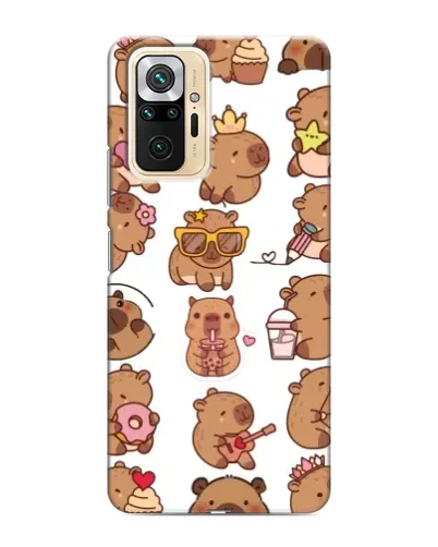 Чехол для Xiaomi Redmi Note 10 Pro с картинкой «Стикерпак с капибарами»