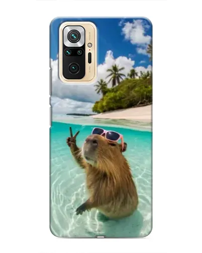 Чехол для Xiaomi Redmi Note 10 Pro с картинкой «Капибара на море»