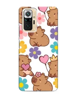 Чехол для Xiaomi Redmi Note 10 Pro с картинкой «Цветочный паттерн капибар» Чехол для Xiaomi Redmi Note 10 Pro с картинкой «Цветочный паттерн капибар»