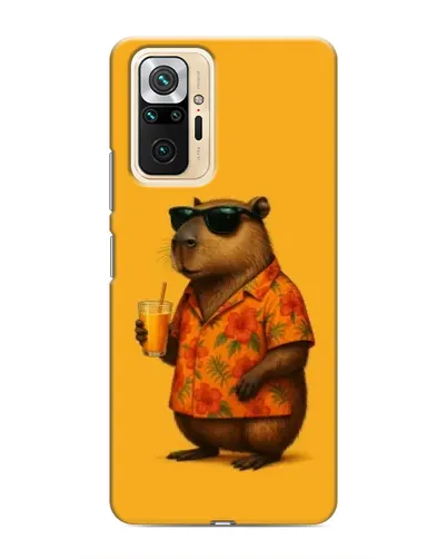 Чехол для Xiaomi Redmi Note 10 Pro с картинкой «Капибара на отдыхе»