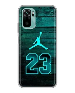 Чехол для Xiaomi Redmi Note 10 с картинкой «Jordan Cyan 23»