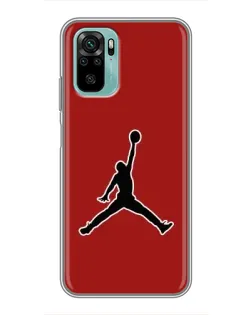 Чехол для Xiaomi Redmi Note 10 с картинкой «Jordan Red Back»