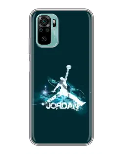 Чехол для Xiaomi Redmi Note 10 с картинкой «Jordan Blue Fire»