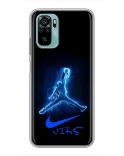 Чехол для Xiaomi Redmi Note 10 с картинкой «Jordan Neon Blue»