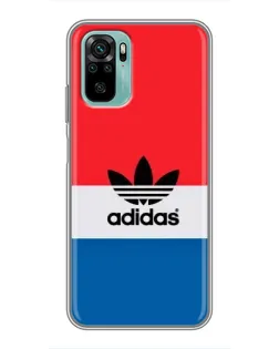 Чехол для Xiaomi Redmi Note 10 с картинкой «Ретро блоки Adidas»