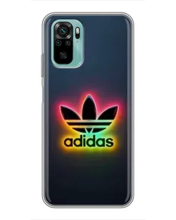 Чехол для Xiaomi Redmi Note 10 с картинкой «Неоновый Adidas»