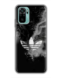 Чехол для Xiaomi Redmi Note 10 с картинкой «Абстрактный дым Adidas»