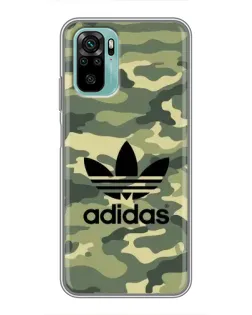 Чехол для Xiaomi Redmi Note 10 с картинкой «Милитари стиль Adidas»