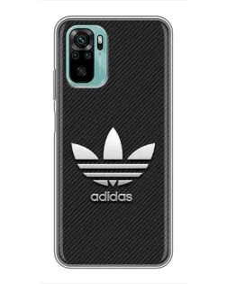 Чехол для Xiaomi Redmi Note 10 с картинкой «Adidas Карбоновая текстура»