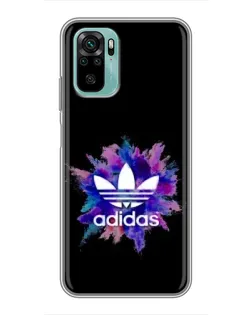 Чехол для Xiaomi Redmi Note 10 с картинкой «Взрыв красок Adidas»