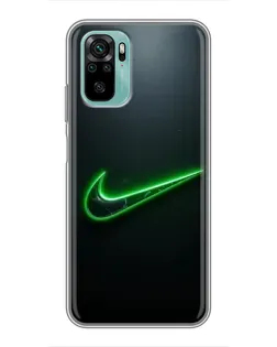 Чохол для Xiaomi Redmi Note 10 з картинкою «Неоновий контур Nike»