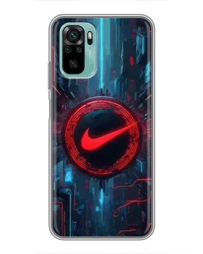 Чехол для Xiaomi Redmi Note 10 с картинкой «Техногенный стиль Nike» Чехол для Xiaomi Redmi Note 10 с картинкой «Техногенный стиль Nike»