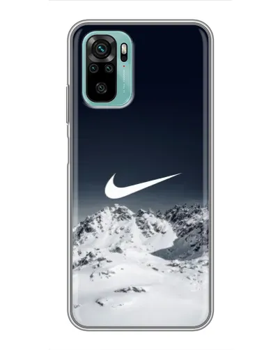 Чехол для Xiaomi Redmi Note 10 с картинкой «Nike — зимние горы» Чехол для Xiaomi Redmi Note 10 с картинкой «Nike — зимние горы»