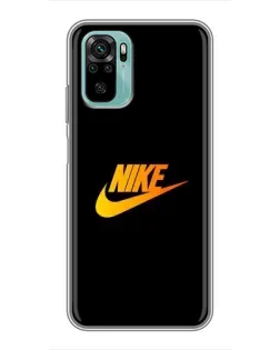 Чехол для Xiaomi Redmi Note 10 с картинкой «Золотой логотип Nike»