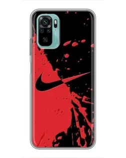 Чохол для Xiaomi Redmi Note 10 з картинкою «Червоні бризки Nike»