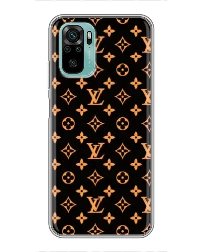 Чехол для Xiaomi Redmi Note 10 с картинкой «Золотая монограмма LV»