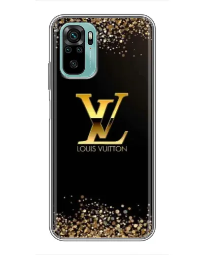 Чехол для Xiaomi Redmi Note 10 с картинкой «LV — золотые искры»