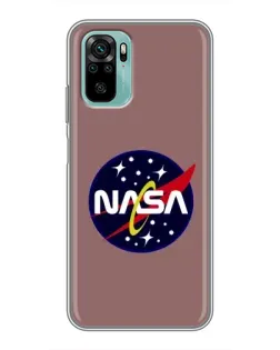 Чехол для Xiaomi Redmi Note 10 с картинкой «NASA — ретро космос»
