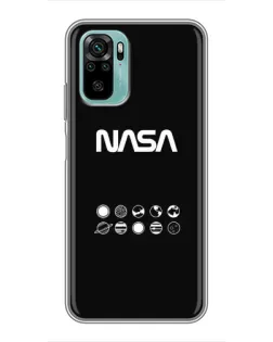 Чехол для Xiaomi Redmi Note 10 с картинкой «NASA — технический принт»