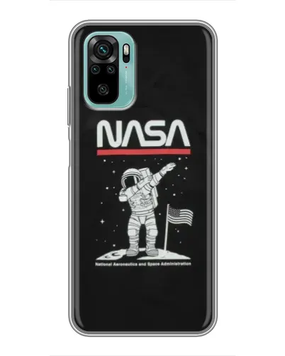 Чехол для Xiaomi Redmi Note 10 с картинкой «NASA — шагаем по Луне» Чехол для Xiaomi Redmi Note 10 с картинкой «NASA — шагаем по Луне»
