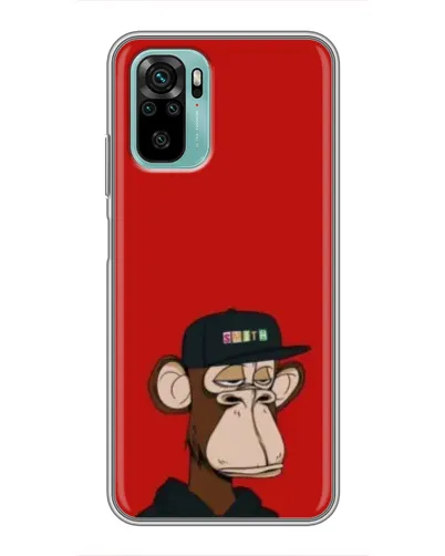 Чехол для Xiaomi Redmi Note 10 с картинкой «Bored Ape — красный фон» Чехол для Xiaomi Redmi Note 10 с картинкой «Bored Ape — красный фон»