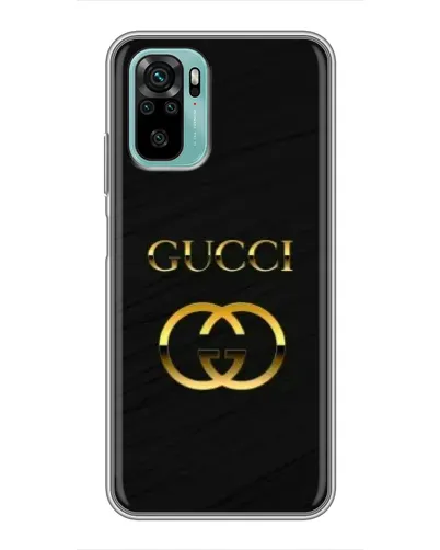 Чехол для Xiaomi Redmi Note 10 с картинкой «Золотой логотип Gucci»