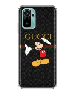 Чехол для Xiaomi Redmi Note 10 с картинкой «Микки Маус Gucci»